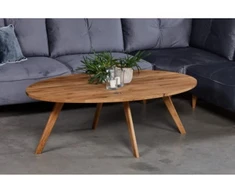 OAKY ELIPSE 140X90 ąžuolinis ovalus žurnalinis staliukas : Apdaila - Aliejuota bespalviu linų sėmenų aliejumi, Aukštis - 52cm