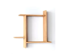 Out of box (72x16x72cm) ąžuolinė sieninė lentyna : Apdaila - Aliejuota bespalviu linų sėmenų aliejumi