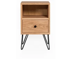 RETRO EASY 35cm Ąžuolinė spintelė prie lovos : Apdaila - Aliejuota bespalviu linų sėmenų aliejumi