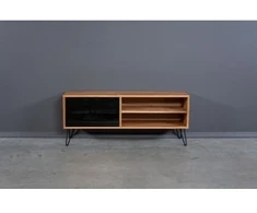 RETRO K Juodas MIX EASY 130cm Ąžuolinis TV staliukas