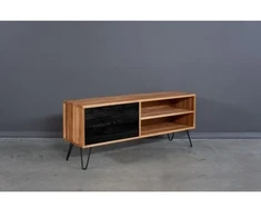 RETRO K Juodas MIX EASY 130cm Ąžuolinis TV staliukas