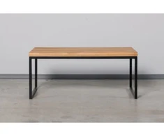 SELECT 110X60 ąžuolinis žurnalinis staliukas juodos kojos : Apdaila - Be apdailos, Stalviršio briauna - 2+2 cm