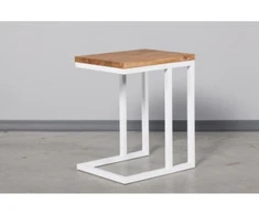 SELECT Baltas MIX ąžuolinis 35x45x55 šoninis staliukas : Apdaila - Aliejuota bespalviu linų sėmenų aliejumi