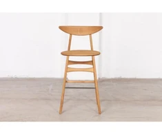 SOLO WOODEN (70cm) pilnai ąžuolinė baro kėdė : Apdaila - Aliejuota bespalviu linų sėmenų aliejumi