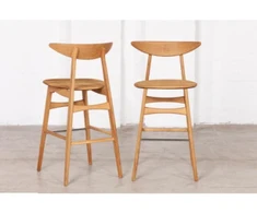 SOLO WOODEN (70cm) pilnai ąžuolinė baro kėdė : Apdaila - Aliejuota bespalviu linų sėmenų aliejumi