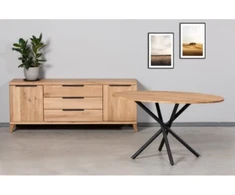 SPYDER ELIPSE 140x90 ąžuolinis stalas : Apdaila - Be apdailos