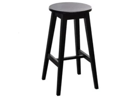 STOOL Juodas ąžuolinė baro (69cm) taburetė