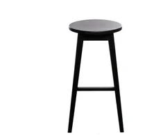 STOOL Juodas ąžuolinė baro (69cm) taburetė