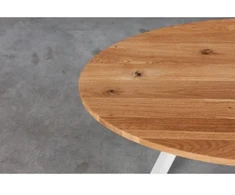 TORI Baltas Ø70 ąžuolinis apvalus žurnalinis staliukas : Apdaila - Be apdailos, Aukštis - 50cm