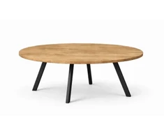 TORI ELIPSE 140X90 ąžuolinis ovalus žurnalinis staliukas juodom kojom : Apdaila - Be apdailos, Aukštis - 46cm