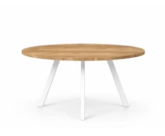 TORI ELIPSE Baltas 100X60 ąžuolinis ovalus žurnalinis staliukas baltomis kojomis : Apdaila - Be apdailos, Aukštis - 46cm