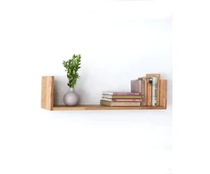 U FORMOS (80x20x20cm) ąžuolinė sieninė lentyna : Apdaila - Aliejuota bespalviu linų sėmenų aliejumi