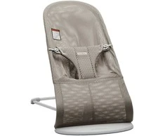 BABYBJÖRN gultukas Bliss Mesh, pilkos/smėlio spalvos, 606102 + barškutis