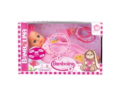 BAMBOLINA kalbanti lėlė su aksesuarais, 34cm (LV 50 žodžių), BD348LV