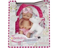 BAMBOLINA lėlė - kūdikis su pliušiniu vienaragiu Unicorn Dreams, 36cm, BD1263