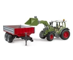 BRUDER 1:16 Fendt Vario 211 traktorius su priekiniu krautuvu ir paverčiama priekaba, 02182