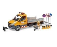 BRUDER MB Sprinter komunalinė transporto priemonė su vairuotoju ir priedais, 02677