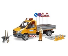 BRUDER MB Sprinter komunalinė transporto priemonė su vairuotoju ir priedais, 02677