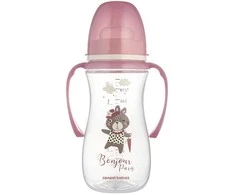 CANPOL BABIES Anti-Colic buteliukas su rankenėlėmis, 300 ml PP EasyStart BONJOUR PARIS, 35/241_pin