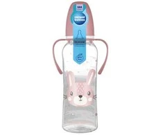 CANPOL 11/845 Standartinis buteliukas su rankenomis 250ml CUTE ANIMALS rožinis