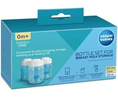 Canpolbabies CANPOL BABIES buteliukų rinkinys pieno laikymui, 3x120ml, 0M+, 35/235