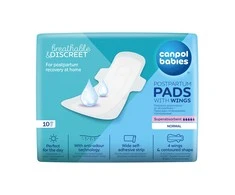 Canpolbabies CANPOL BABIES drėgmę sugeriantys dieniniai įklotai su sparneliais po gimdymo, 10 vnt., 78/007