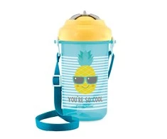 CANPOL BABIES gertuvė su dirželiu ir silikoniniu šiaudeliu So Cool!, 400ml, geltonas, 4/102_yel