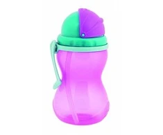 CANPOL BABIES gertuvė su šiaudeliu 370ml 56/113_pink2