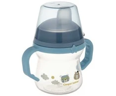 Canpol babies gertuvė su silikoniniu snapeliu FirstCup 150ml BONJOUR PARIS (56/612_blu)