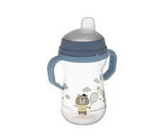 Canpol babies gertuvė su silikoniniu snapeliu FirstCup 250ml BONJOUR PARIS (56/613_blu)