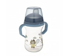 Canpol babies gertuvė su silikoniniu snapeliu FirstCup 250ml BONJOUR PARIS (56/613_blu)