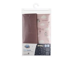 Canpolbabies CANPOL BABIES muslino vystyklas BONJOUR PARIS, 0m+, 70x70 cm, 2 vnt., pink, 26/901_pin
