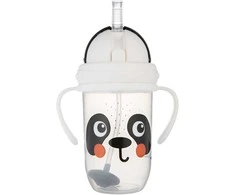 CANPOL BABIES neišsipilanti gertuvė su šiaudeliu BABIESBOO PANDA, 270 ml, 56/617_whi