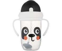Canpolbabies CANPOL BABIES neišsipilanti gertuvė su šiaudeliu BABIESBOO PANDA, 270 ml, 56/617_whi