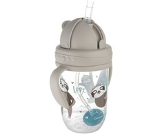 CANPOL BABIES neišsipilanti gertuvė su šiaudeliu EXOTIC ANIMALS, Mix, 6m+, 270ml, 56/606