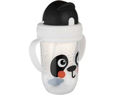 CANPOL BABIES neišsipilanti gertuvė su šiaudeliu BABIESBOO PANDA, 270 ml, 56/617_whi