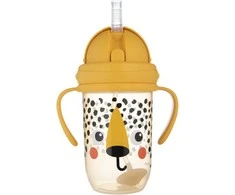CANPOL BABIES neišsipilanti gertuvė su šiaudeliu BABIESBOO CHEETAH, 270 ml, 56/617_ora