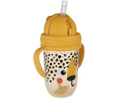 CANPOL BABIES neišsipilanti gertuvė su šiaudeliu BABIESBOO CHEETAH, 270 ml, 56/617_ora