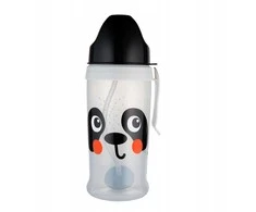 CANPOL BABIES neišsipilanti sportinė gertuvė su šiaudeliu BabiesBoo panda, 270 ml, 56/510_whi