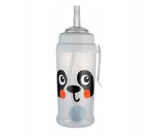 CANPOL BABIES neišsipilanti sportinė gertuvė su šiaudeliu BabiesBoo panda, 270 ml, 56/510_whi