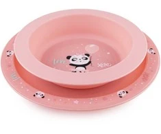 CANPOL BABIES plastikinių indų rinkinys EXOTIC ANIMALS, pink, 56/523_pin