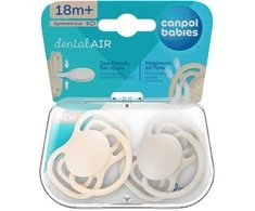 CANPOL BABIES silikoniniai simetriniai čiulptukai NUDE, Creme, 18+m, 2 vnt., 23/230_cre