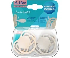 CANPOL BABIES silikoniniai simetriniai čiulptukai NUDE, Creme, 6-18m, 2 vnt., 23/229_cre