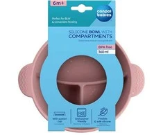 CANPOL BABIES silikoninis neslystantis dubenėlis DOTS, 3 skyrių, 360 ml, 51/403_pink