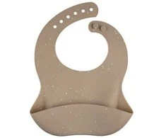 CANPOL BABIES silikoninis seilinukas su kišene DOTS, 51/029_beige