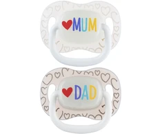 CANPOL BABIES silikoninis simetrinis čiulptukas LoveMum&amp;Dad, 6-18m, 2 vnt., 34/940