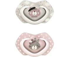 CANPOL BABIES silikoninis simetrinis čiulptukas BONJOUR PARIS, 6-18 mėn., 2 vnt., 22/648_pin