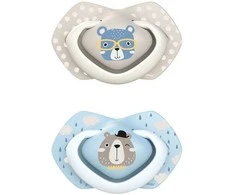 CANPOL BABIES silikoninis simetrinis čiulptukas BONJOUR PARIS, 0-6 mėn., 2 vnt., 22/647_blu