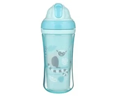 CANPOL BABIES sportinis puodelis su silikoniniu šiaudeliu, lemūras, 260 ml, 74/051