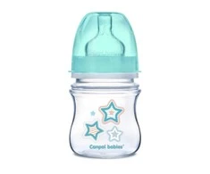 CANPOL BABIES buteliukas plataus kaklelio Easy Start Newborn Anti-colic 120ml 35/216 mėlynas stars